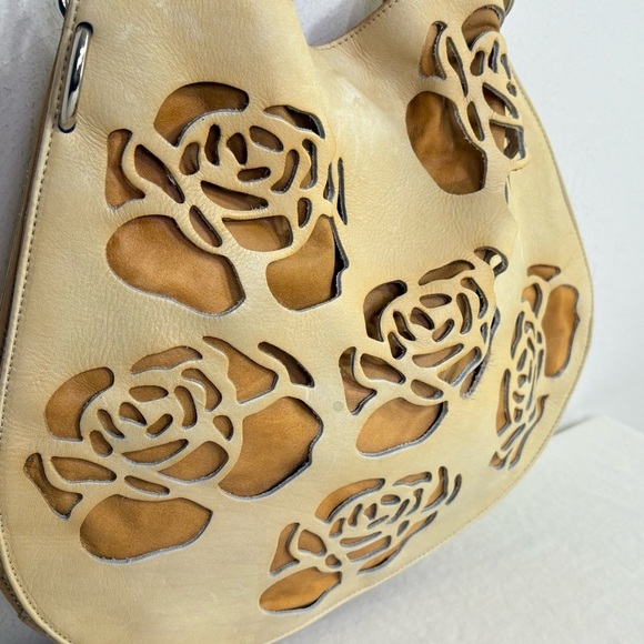 VTG Handmade One of a Kind Artisan Tooled Leather Floral Rose Shoulder Bag Purse - Picture 16 of 16